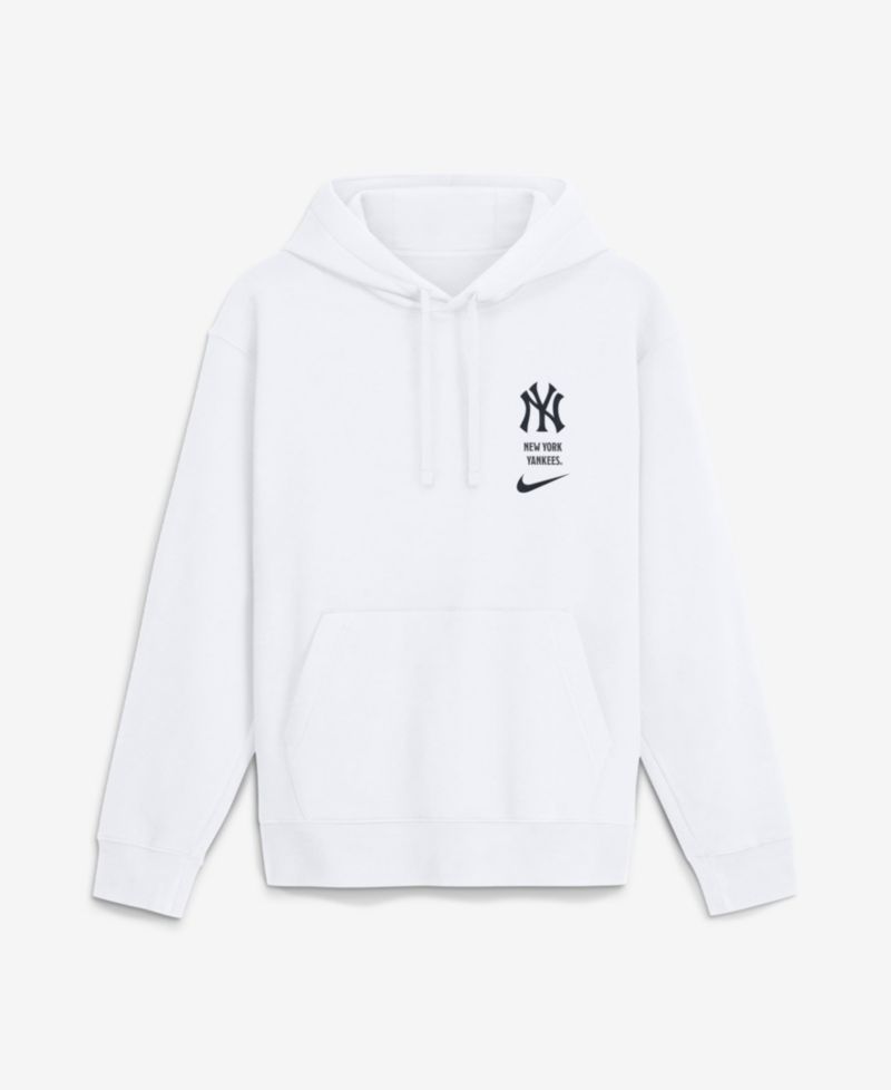 Men's White New York Yankees Minimal Club Fleece Hoodie