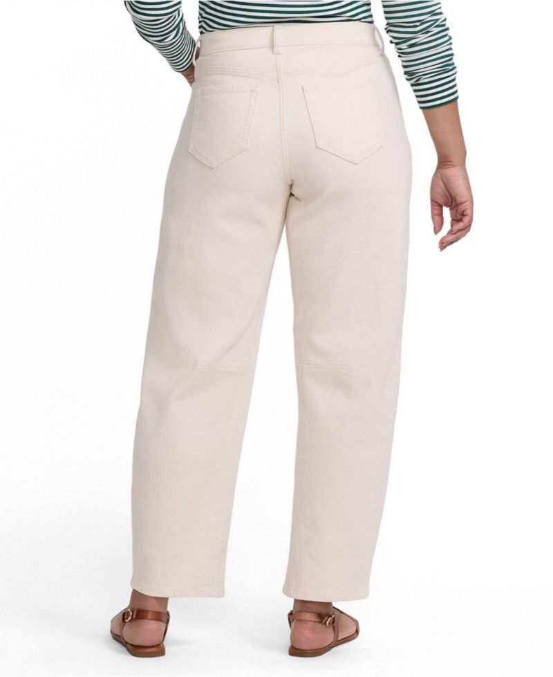 Petite Soft Denim Mid Rise Relaxed Barrel Ankle Jeans