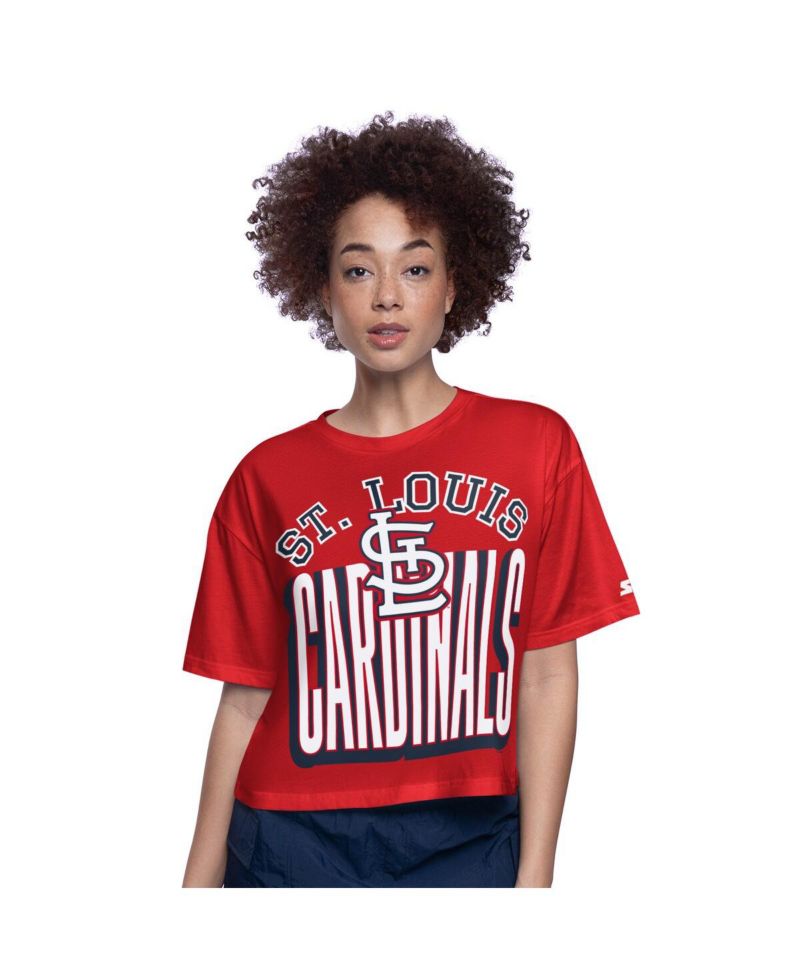 Women's Red St. Louis Cardinals Play the Ball Boxy Cropped T-Shirt