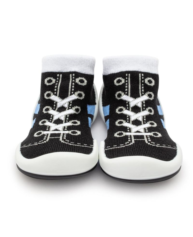 Infant Girl Boy First Walk Sock Shoes Runner - Black