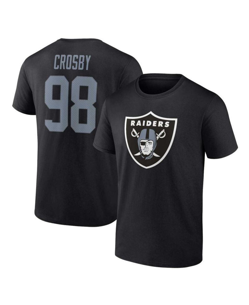 Men's Maxx Crosby Black Las Vegas Raiders Player Icon Name and Number T-shirt