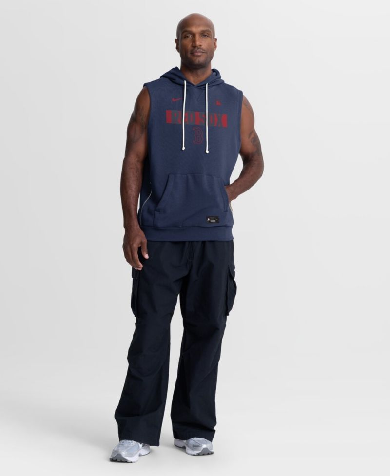 Men's Navy Boston Red Sox Authentic Collection Standard Issue Dri-FIT Sleeveless Hoodie