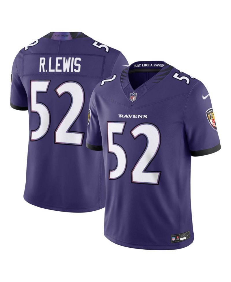 Men's Ray Lewis Purple Baltimore Ravens Vapor F.U.S.E. Stitched Retired Limited Jersey