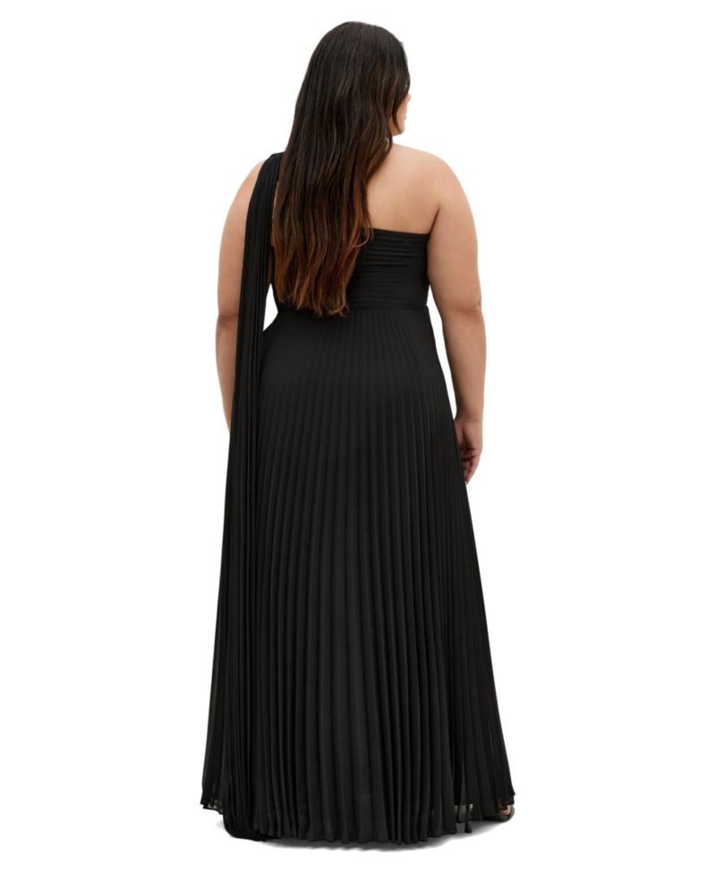 Plus Size Eloura One Shoulder Pleat Maxi Dress