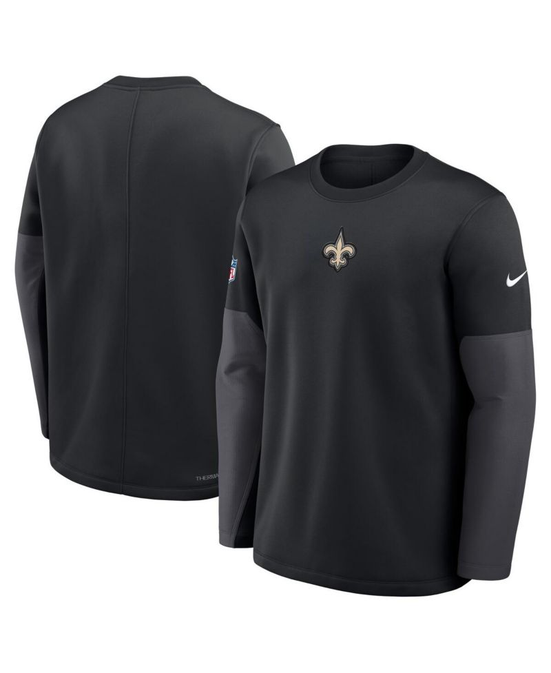 Men's Black New Orleans Saints Sideline Coach Therma-FIT Long Sleeve T-Shirt