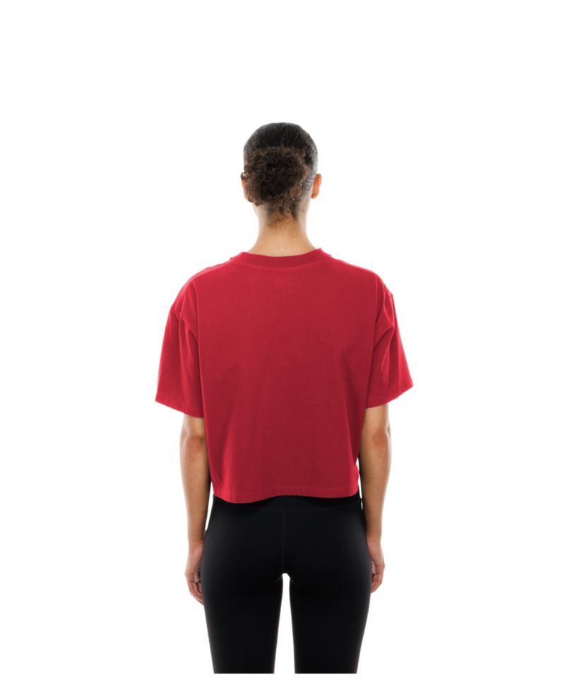 Women's Red St. Louis Cardinals Boxy Foil Logo T-Shirt