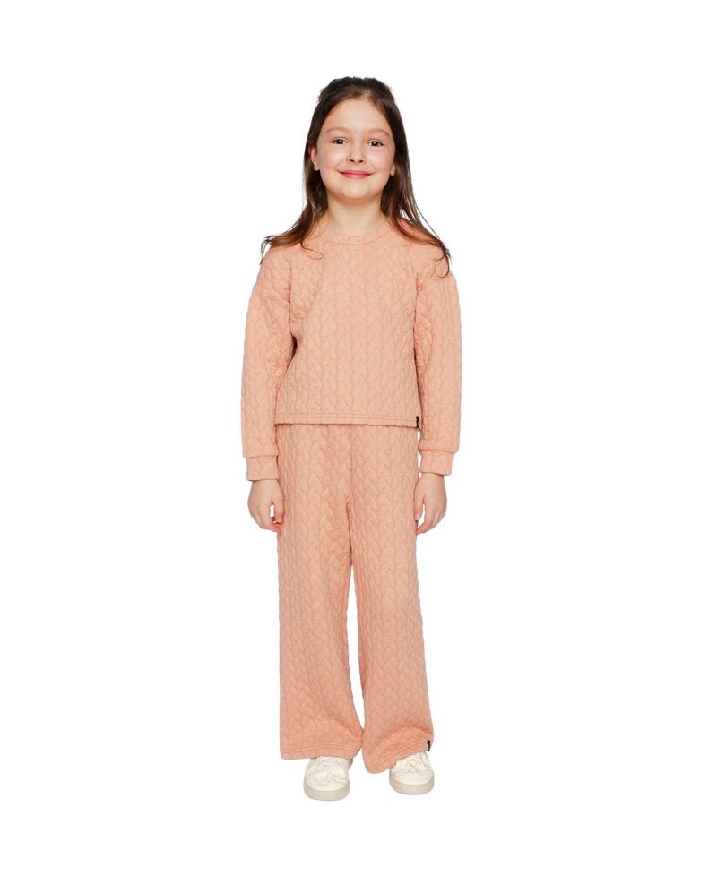 Little and Big Girl (6Y - 14Y) Wide Leg Jacquard Pants