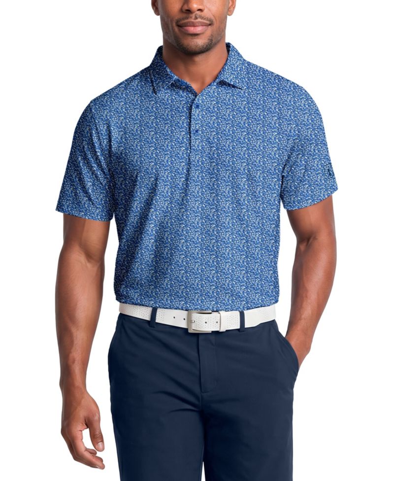 Men's Classic Floral Confetti Print Golf Polo Shirt
