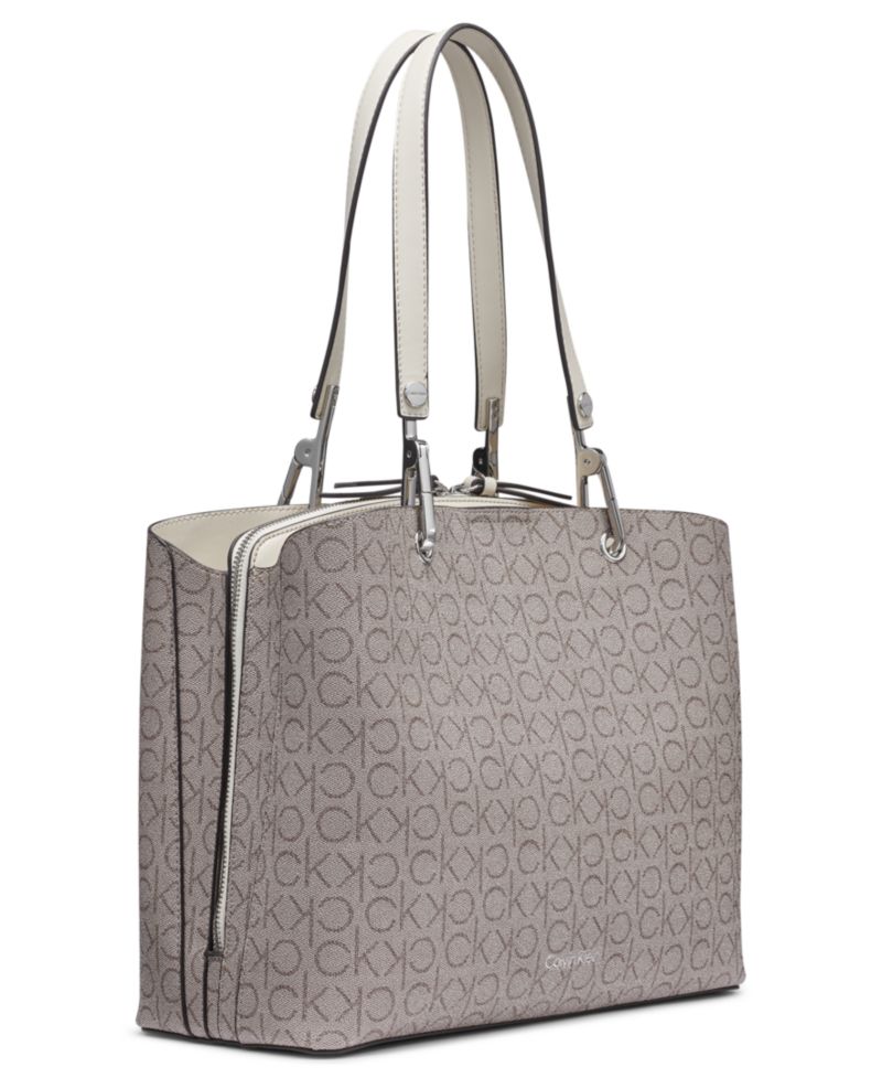 Garnet Signature Triple Compartment Large Top Zipper Tote Bag