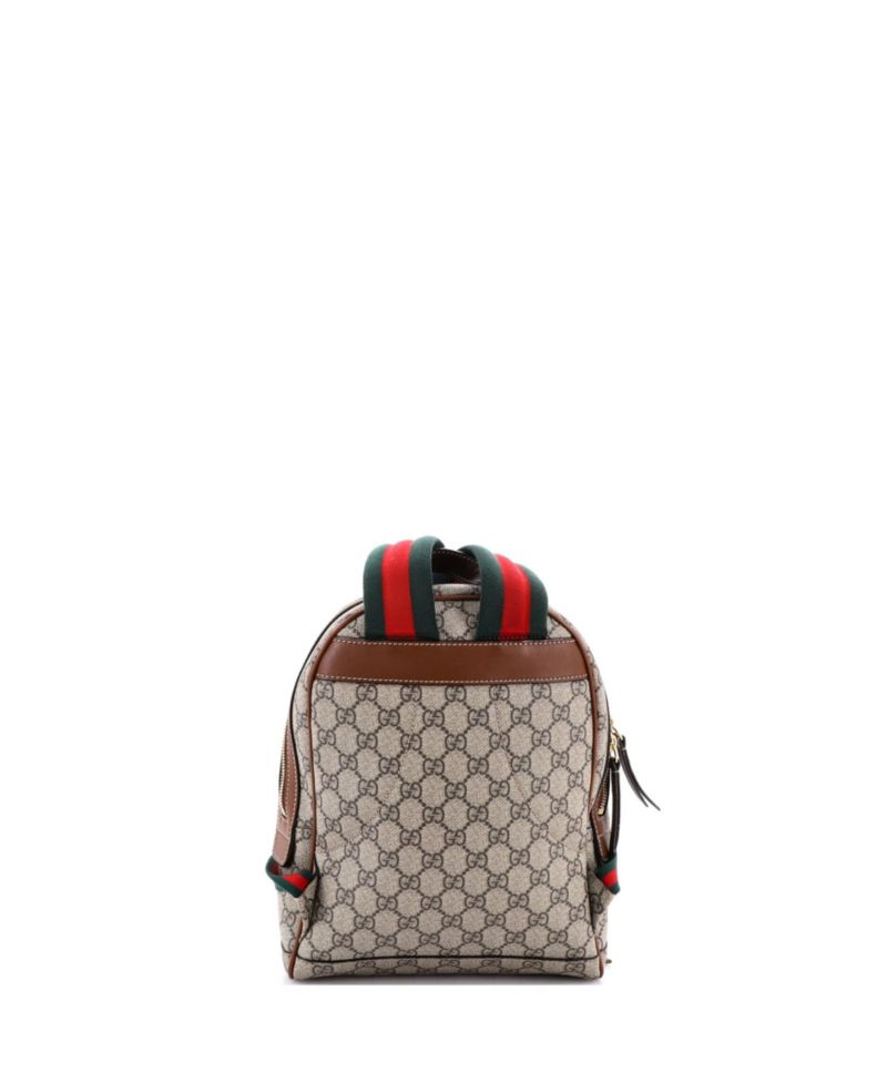 Small Zip Pocket Backpack Embroidered GG Coated Canvas