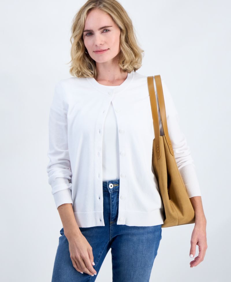 Petite Crewneck Cardigan
