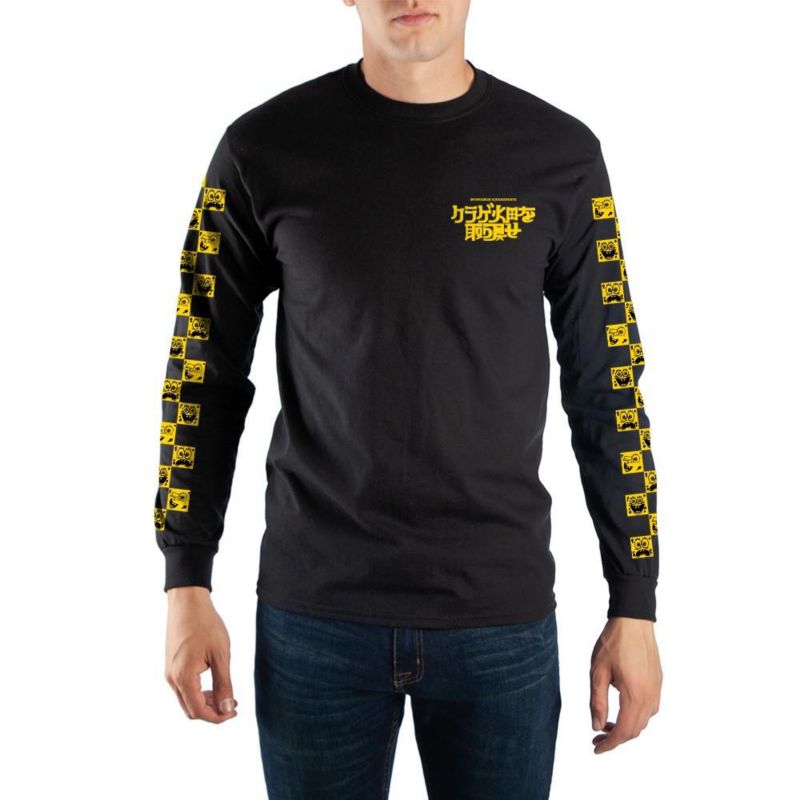Men's Graphic-Print Long-Sleeve Cotton T-Shirt