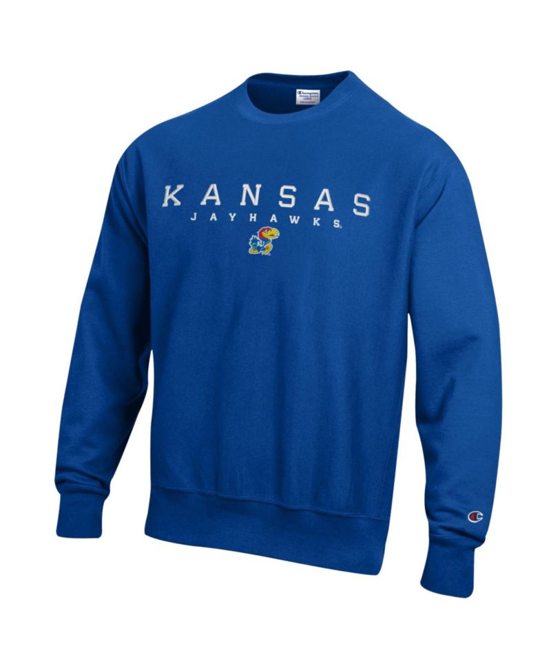 Men's Royal Kansas Jayhawks Relentless Reverse Weave Sweatshirt
