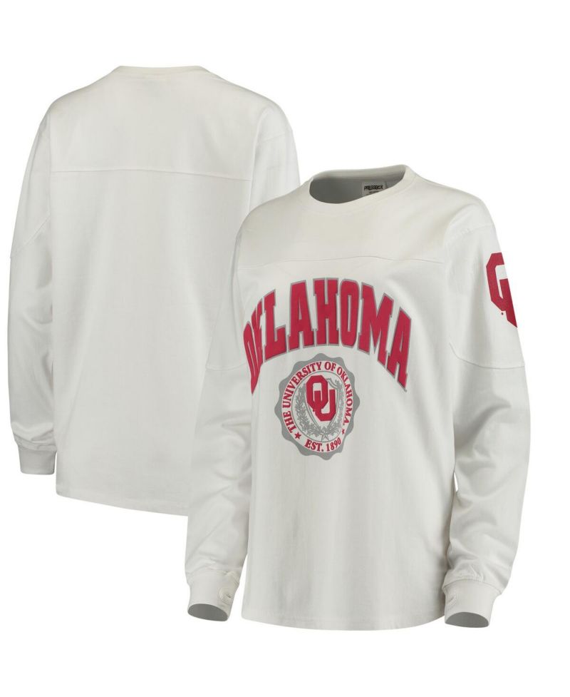 Women's White Oklahoma Sooners Edith Long Sleeve T-shirt