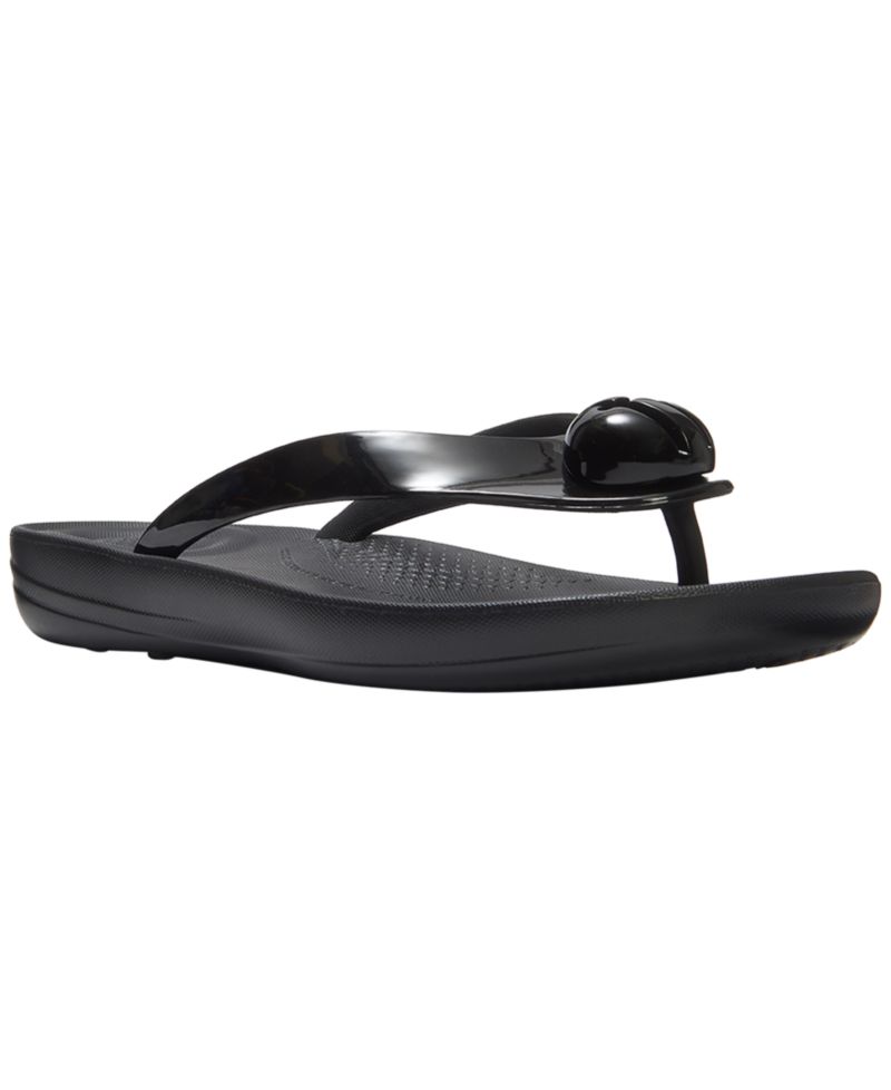 Women's Iqushion Glossy-Button Slip-On Sandals