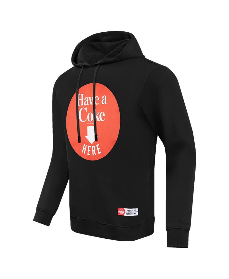 Men's Black Coca-Cola Have A Coke Here Pullover Hoodie