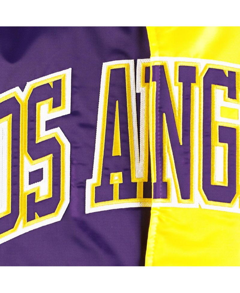Men's Purple, Gold Los Angeles Lakers Fast Break Satin Full-Snap Jacket