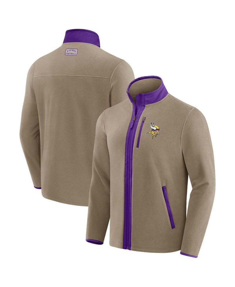Darius Rucker Collection by Men's Tan Minnesota Vikings Heavyweight Polar Fleece Full-Zip Jacket