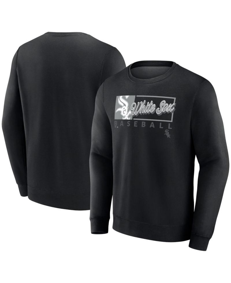 Men's Black Chicago White Sox Focus Fleece Pullover Sweatshirt
