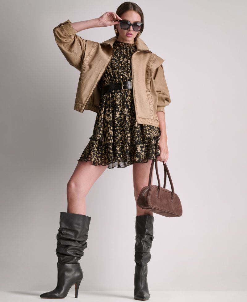 Women's Acid Wash Collared Oversize Jacket
