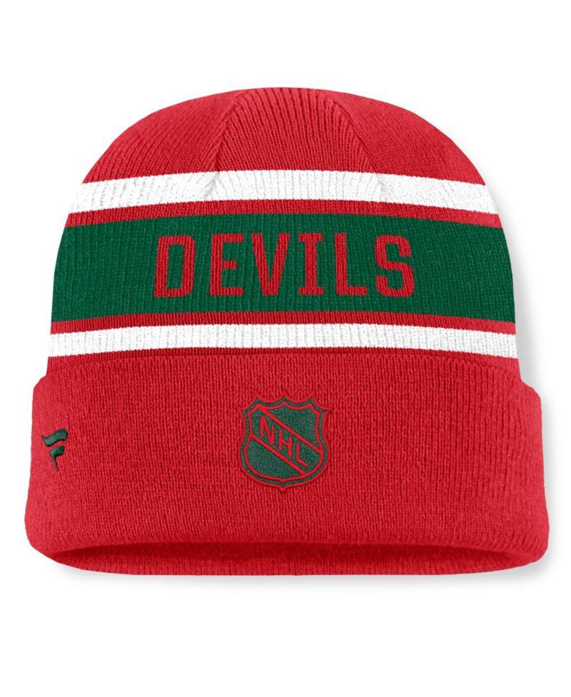 Men's Red/Green New Jersey Devils Heritage Cuffed Knit Hat