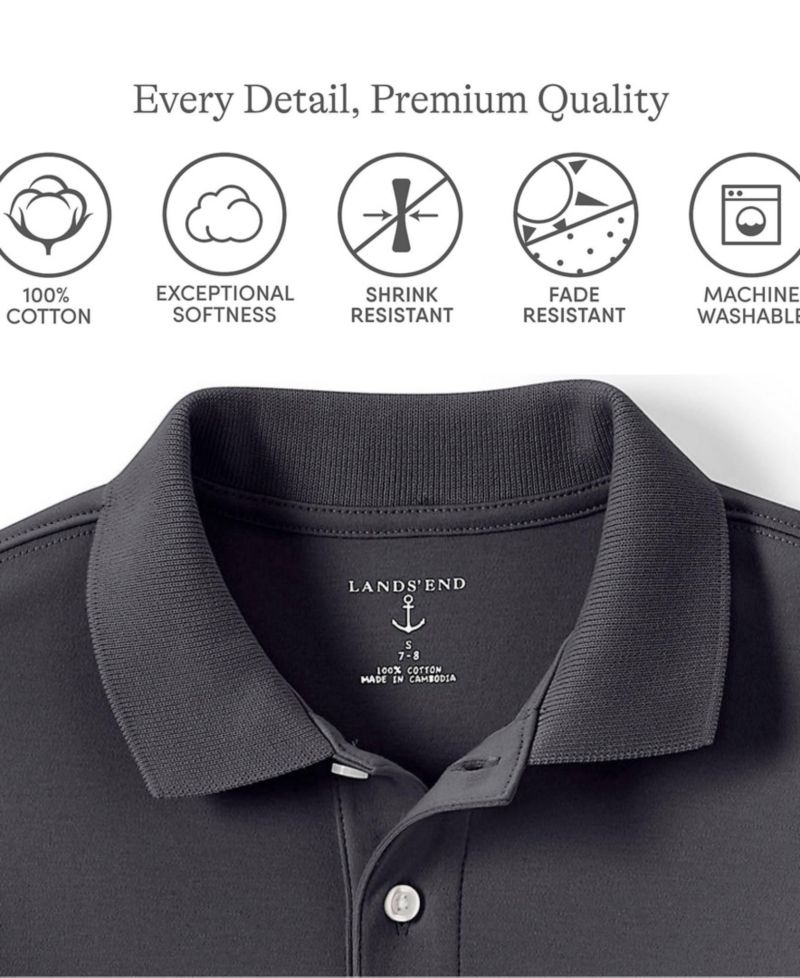 School Uniform Kids Short Sleeve Interlock Polo Shirt