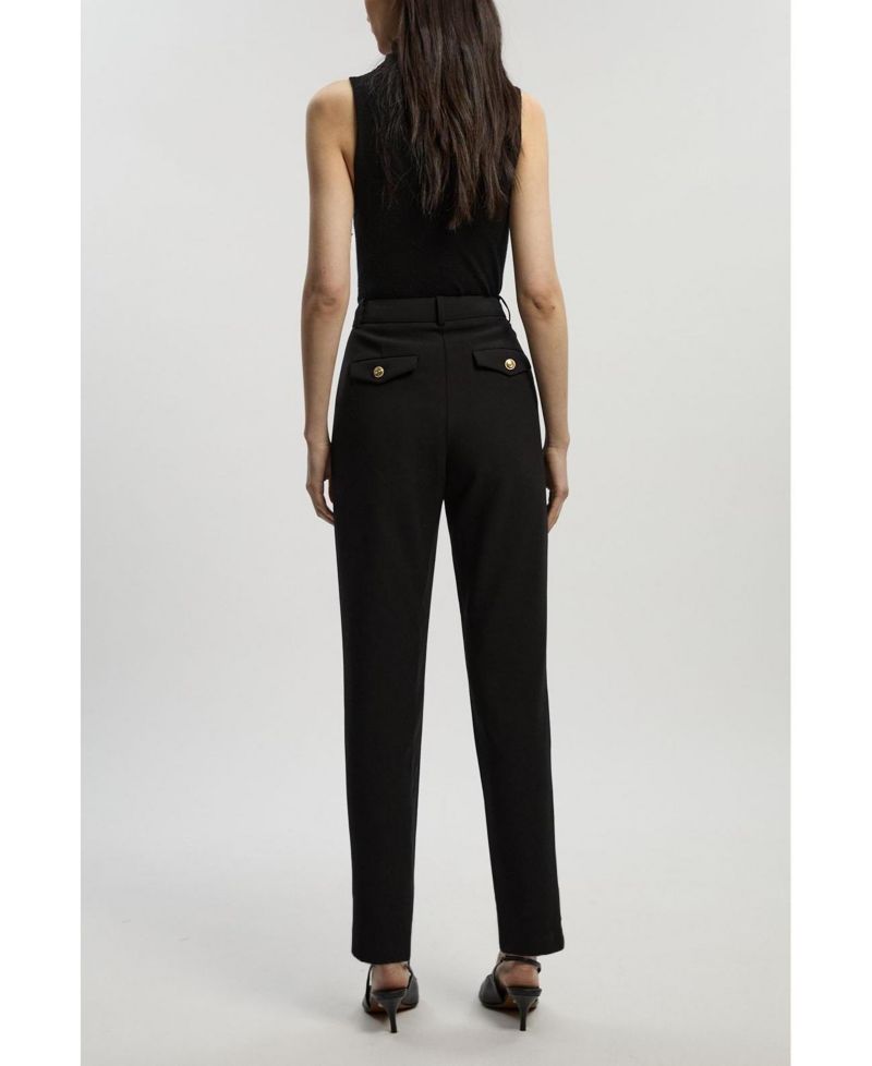 Petite Military Straight Leg Trousers
