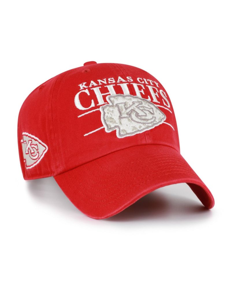 Men's '47 Red Kansas City Chiefs Throwback Graphic Clean Up Adjustable Hat