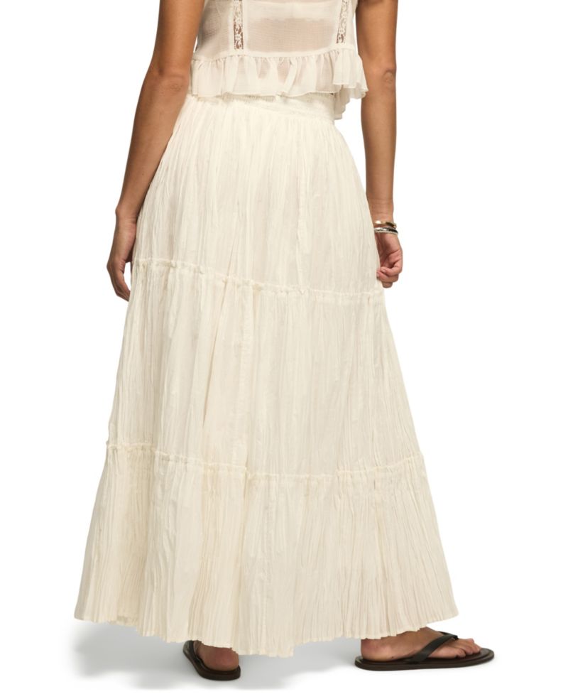 Women's Tiered Broomstick Pull-On Maxi Skirt