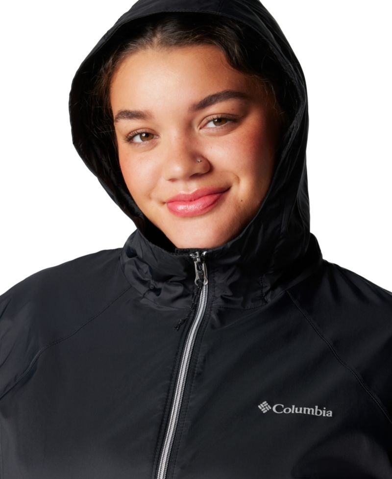 Plus Size Switchback Lined Long Zipper Jacket