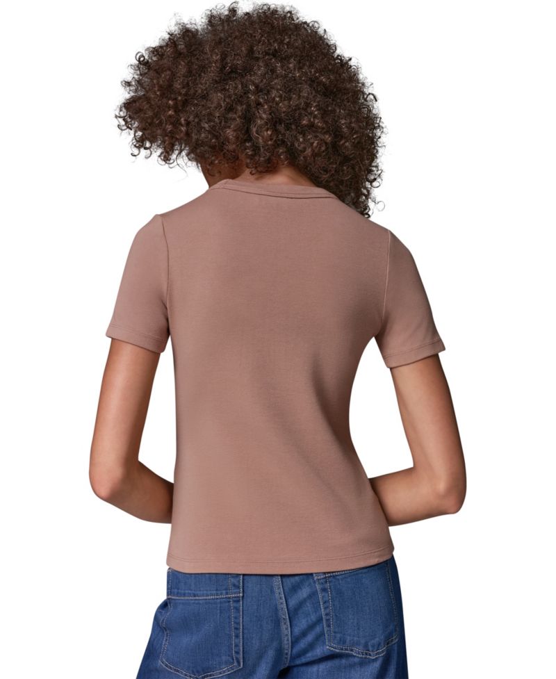 Women's Cotton-Modal Blend Crewneck Fitted T-Shirt