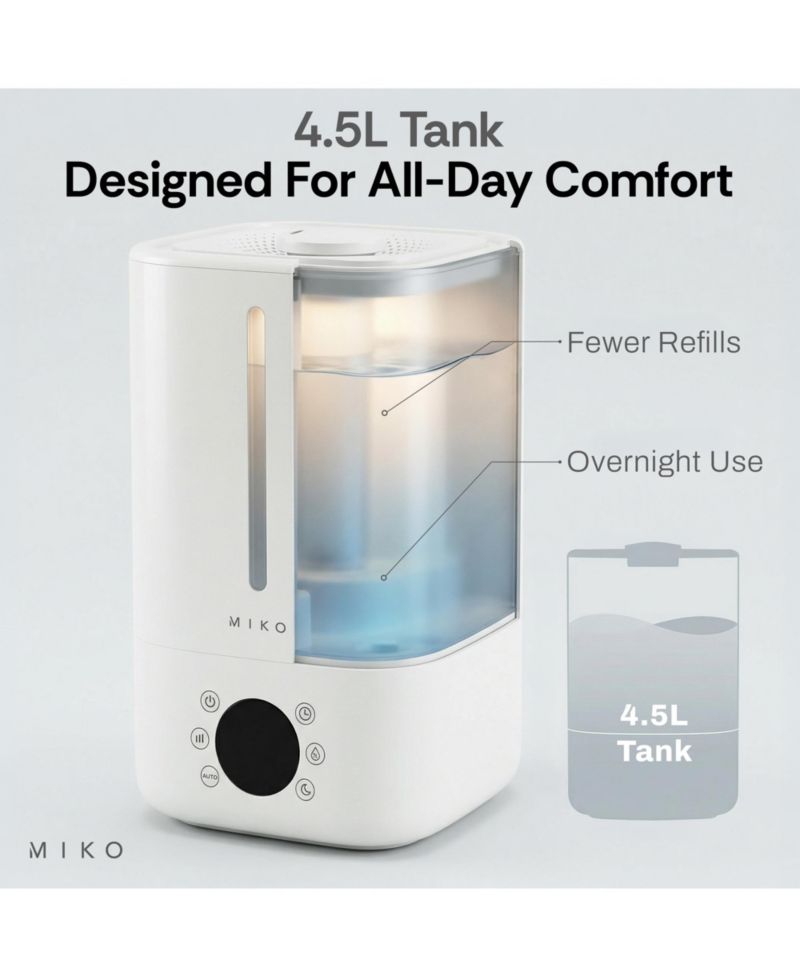 Myst 4.5L Cool Mist Humidifier with Auto Humidity Control, Remote and Aromatherapy