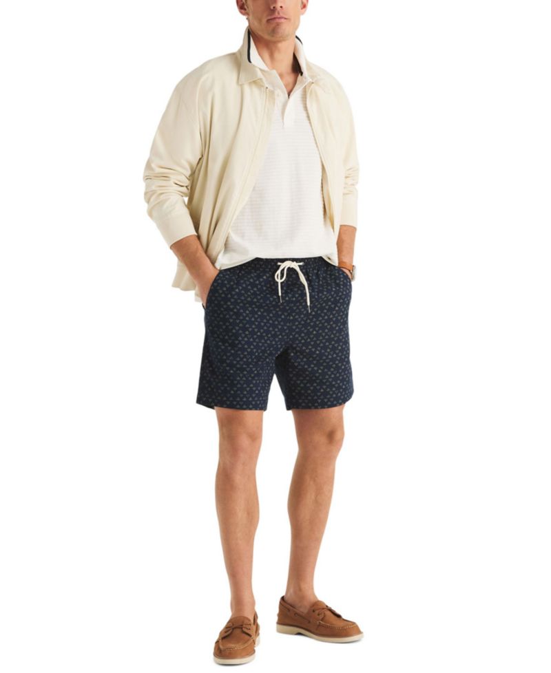 Men's 7" Leaf Print Pull-On Shorts