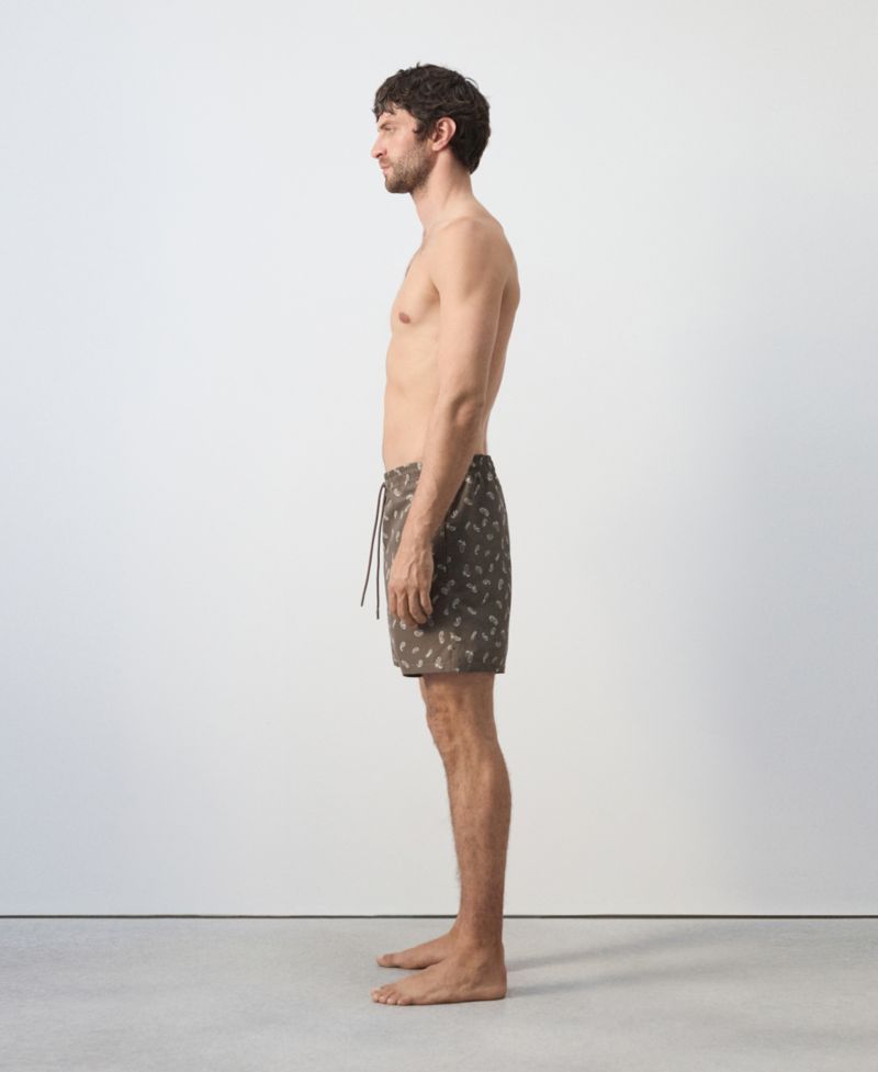 Men's Drawstring Printed Swimsuit