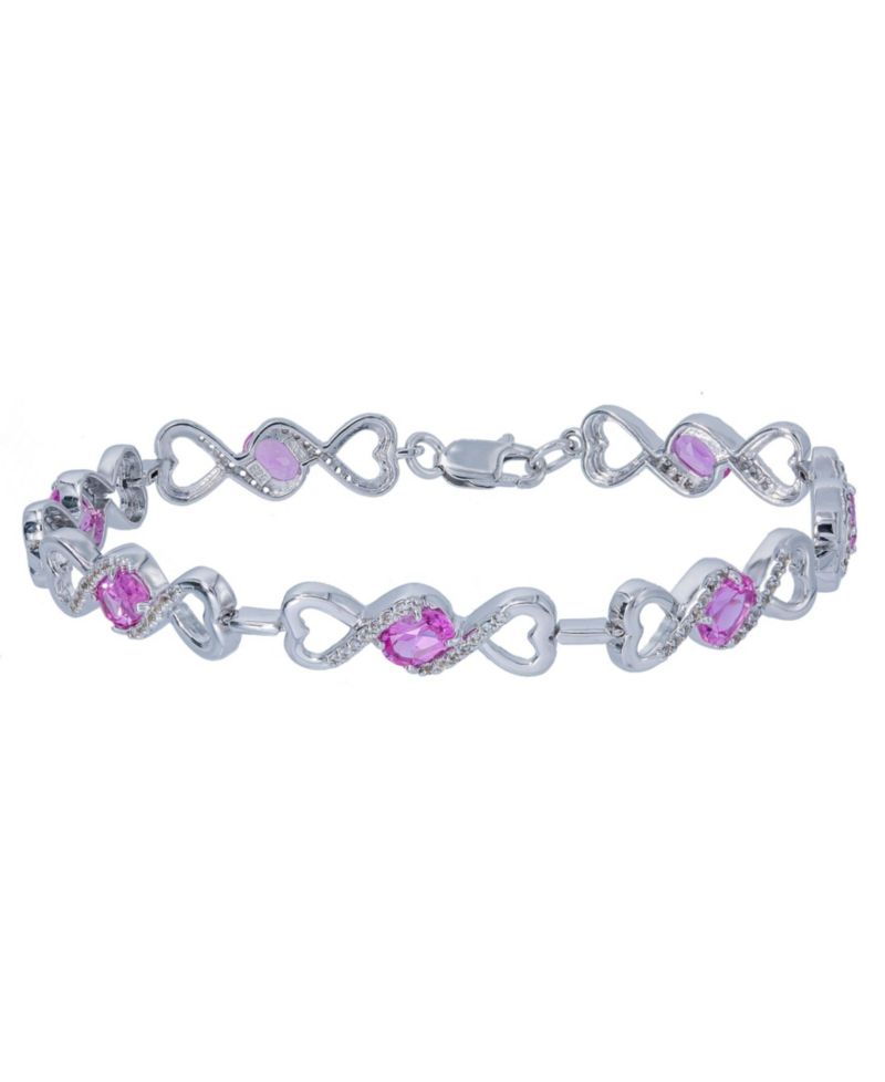 Women's Heart Link Bracelet in Sterling Silver