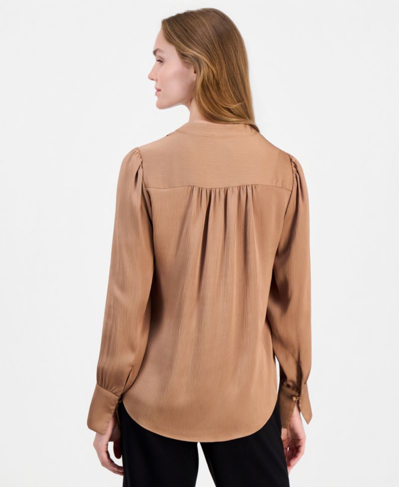 Petite Split-Neck Blouse
