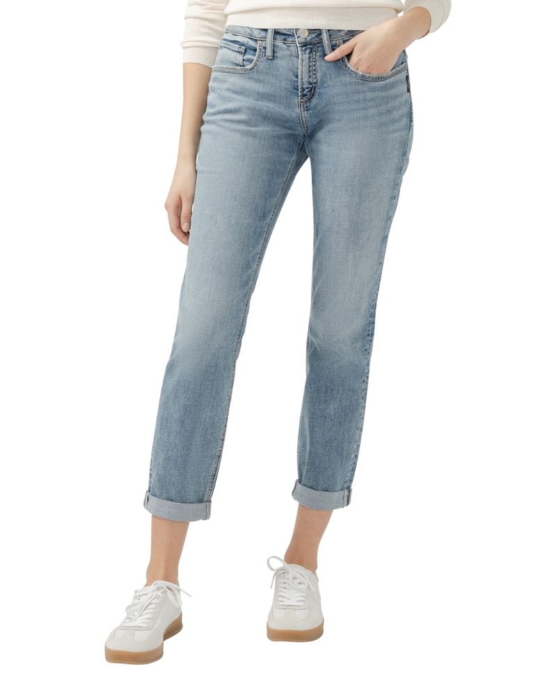 Women's Boyfriend Mid Rise Slim Leg Luxe Stretch Jeans