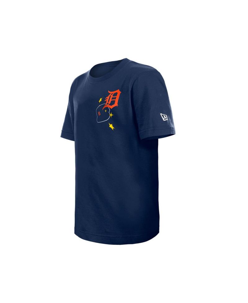 Big Boys and Girls Navy Detroit Tigers Stars Cap T-Shirt