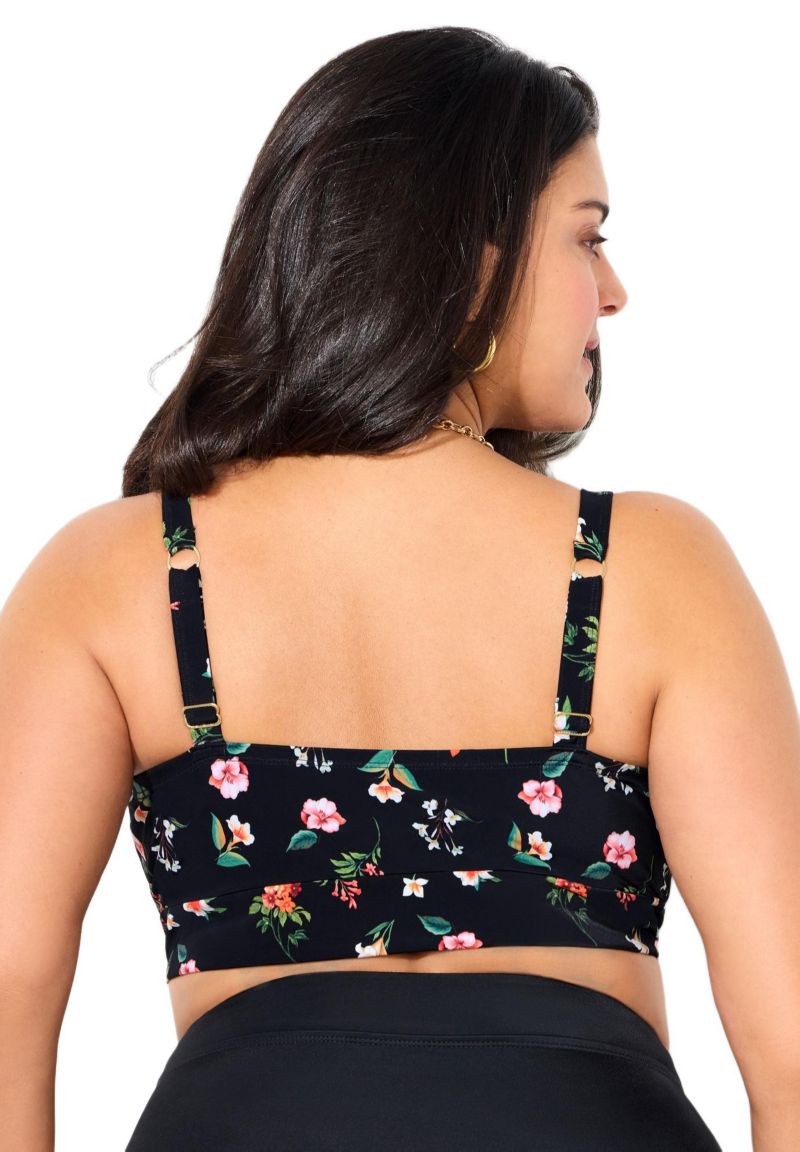 Women's Bra Tie Front Longline Underwire Bikini Top