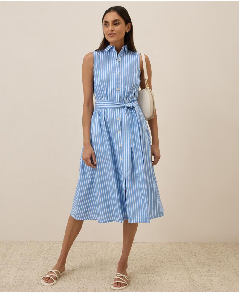 Women's Organic Cotton Sunset Lightweight Cotton Sleeveless Shirtdress