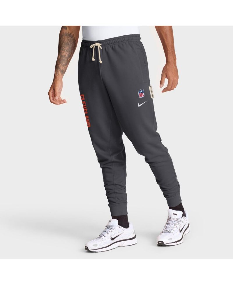Men's Anthracite Cleveland Browns Sideline Ground Game Performance Taper Pants