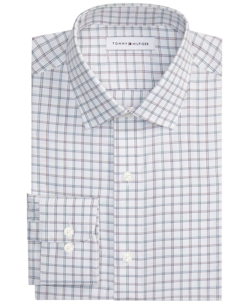 Men's TH Flex Slim-Fit Spread-Collar Dress Shirt