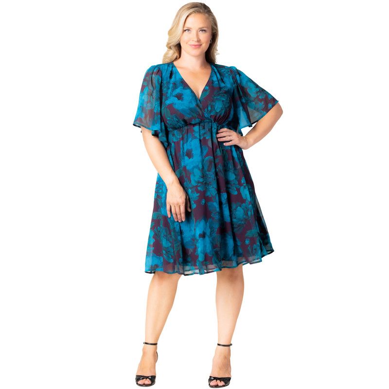 Plus Size Florence Flutter Sleeve Dress