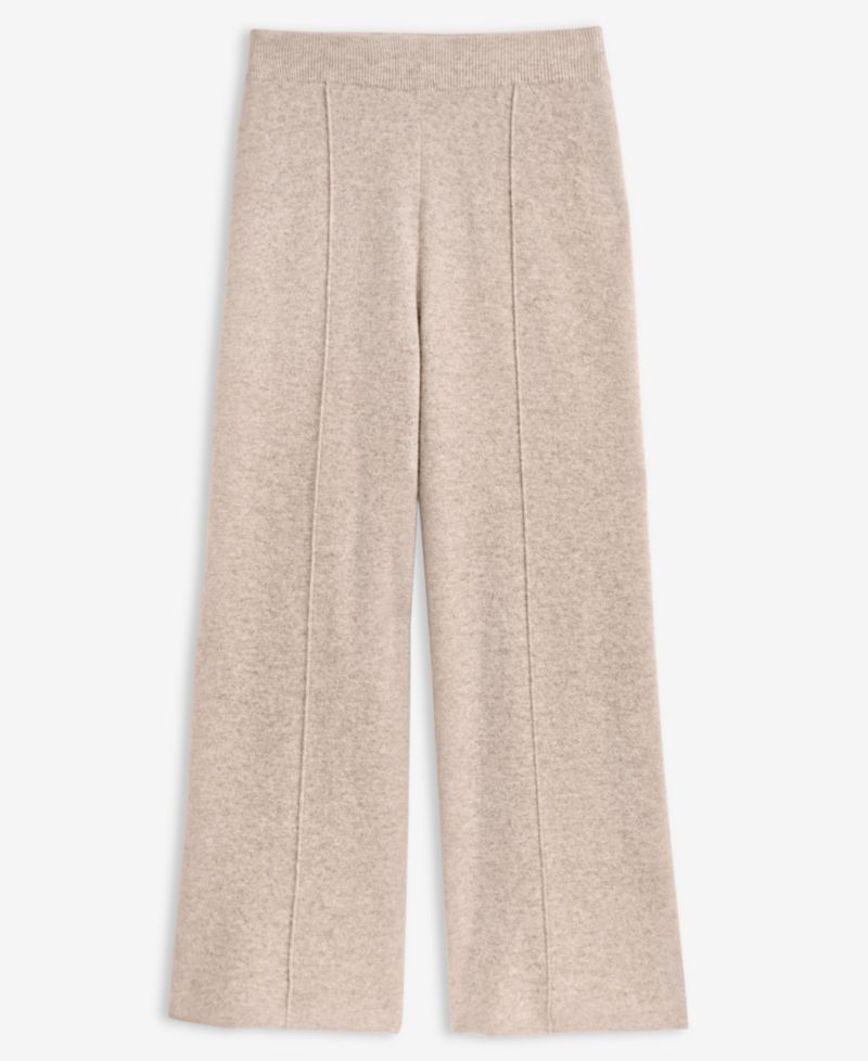 Women's 100% Cashmere High-Rise Flare-Leg Pull-On Pants, 28" Inseam