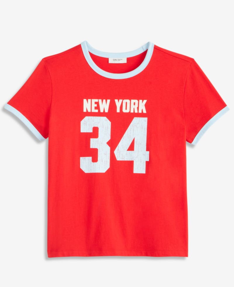 Women's Sporty Graphic Ringer T-Shirt