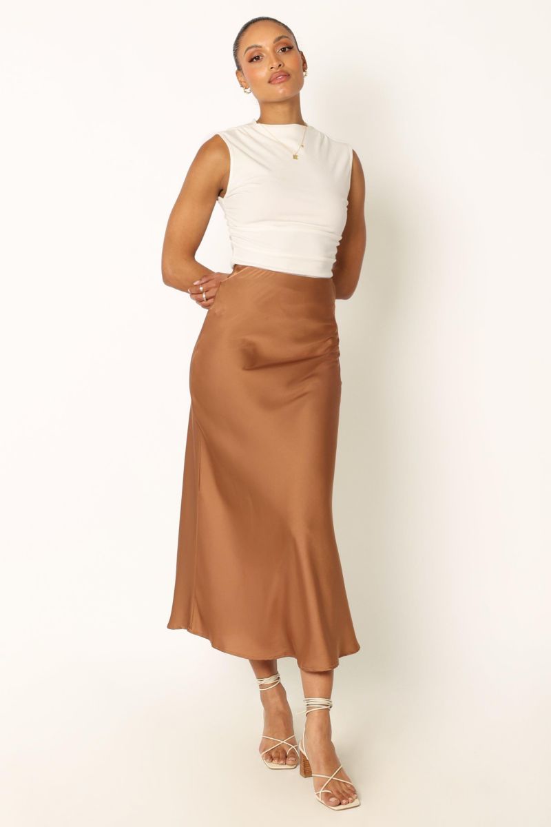 Women's Nellie Satin Midi Skirt