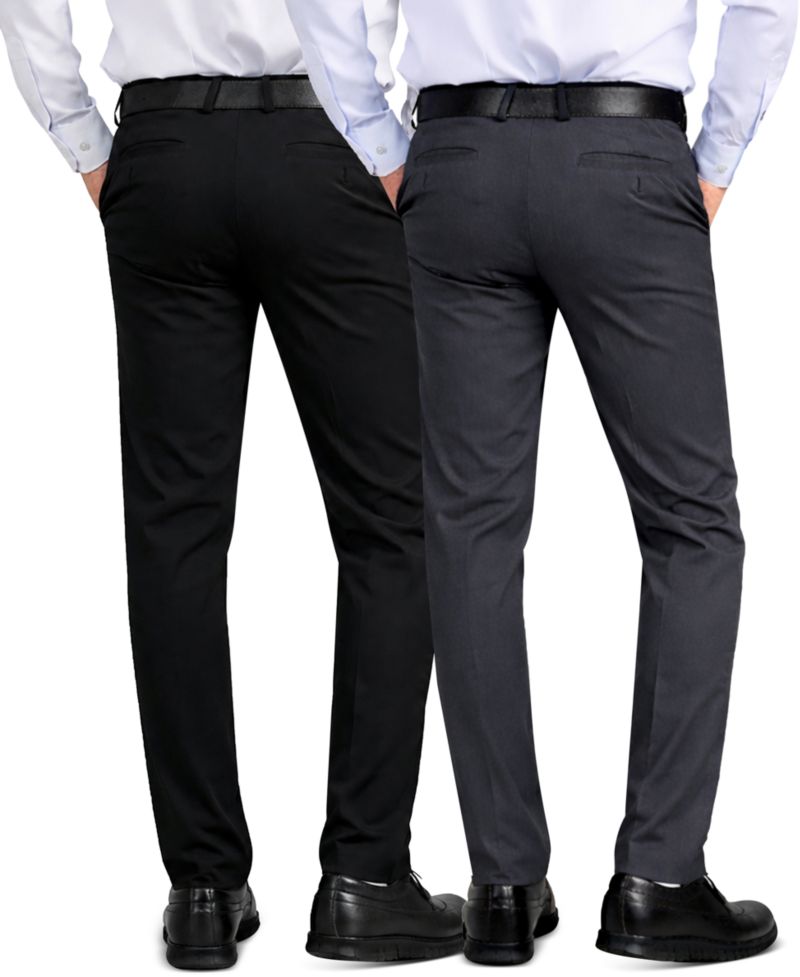 Men's Slim-Fit Woven Stretch Pants, 2-Pack