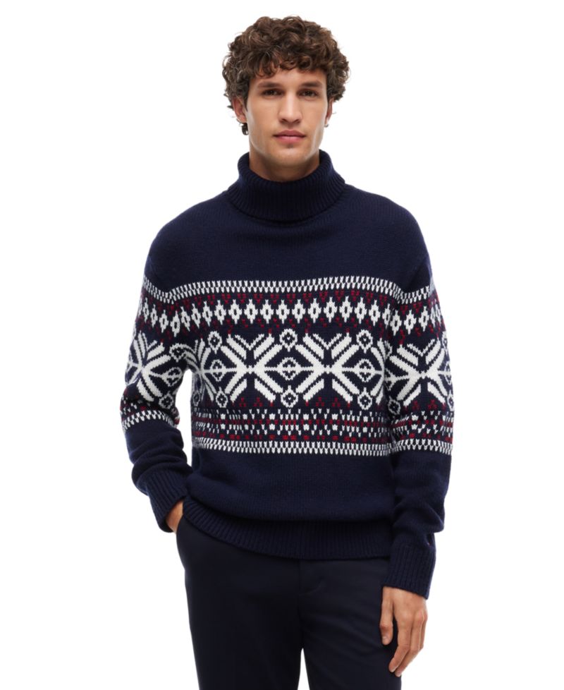 Men's Fair Isle Wool-Blend Roll Neck Sweater