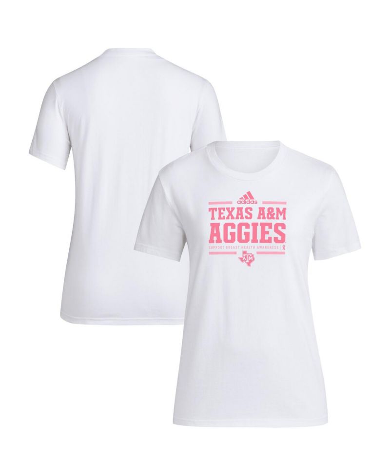Women's White Texas A&M Aggies 2024 Breast Cancer Awareness Pregame T-Shirt