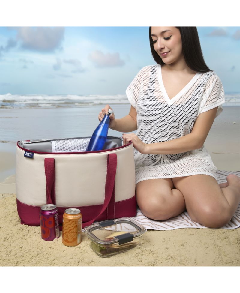 Rectangular Large Cooler Bag Insulated 8 Gal, Canvas Soft Cooler with Tote Handles and Zip Closure